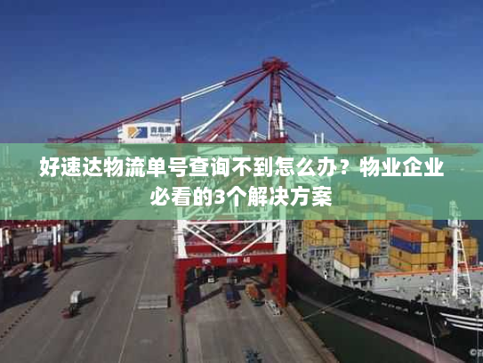 好速达物流单号查询不到怎么办?物业企业必看的3个解决方案 好速达物流单号查询不到怎么办?物业企业必看的3个解决方案