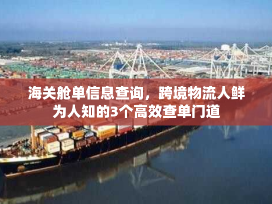 海关舱单信息查询，跨境物流人鲜为人知的3个高效查单门道