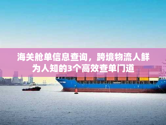 海关舱单信息查询，跨境物流人鲜为人知的3个高效查单门道