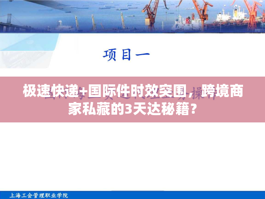极速快递+国际件时效突围，跨境商家私藏的3天达秘籍？