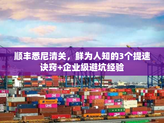 顺丰悉尼清关，鲜为人知的3个提速诀窍+企业级避坑经验