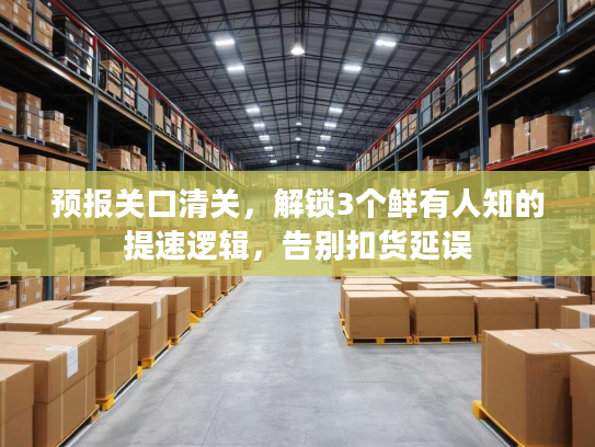 预报关口清关，解锁3个鲜有人知的提速逻辑，告别扣货延误