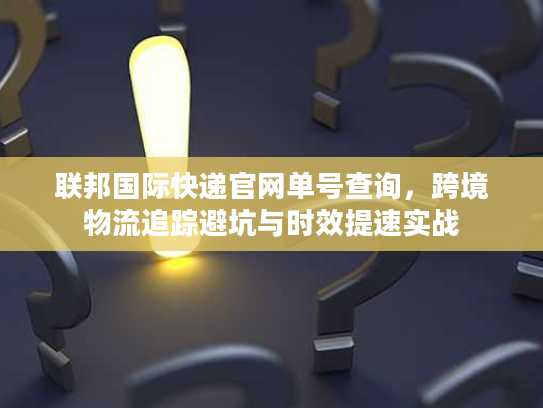 联邦国际快递官网单号查询，跨境物流追踪避坑与时效提速实战