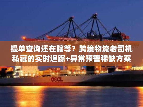 提单查询还在瞎等？跨境物流老司机私藏的实时追踪+异常预警稀缺方案
