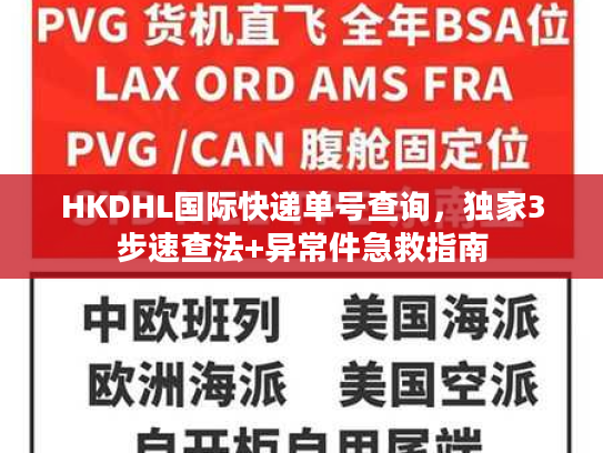 HKDHL国际快递单号查询，独家3步速查法+异常件急救指南