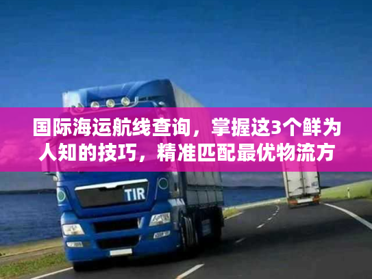 国际海运航线查询,掌握这3个鲜为人知的技巧,精准匹配最优物流方案 国际海运航线查询,掌握这3个鲜为人知的技巧,精准匹配最优物流方案