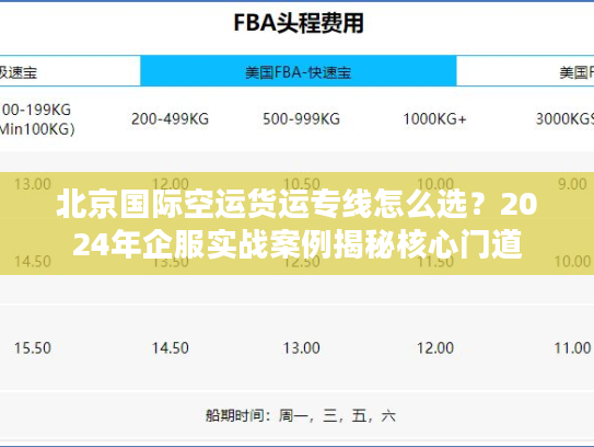 北京国际空运货运专线怎么选?2024年企服实战案例揭秘核心门道 北京国际空运货运专线怎么选?2024年企服实战案例揭秘核心门道
