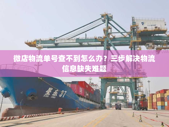 微店物流单号查不到怎么办？三步解决物流信息缺失难题