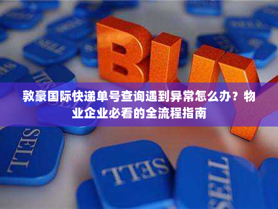 敦豪国际快递单号查询遇到异常怎么办？物业企业必看的全流程指南