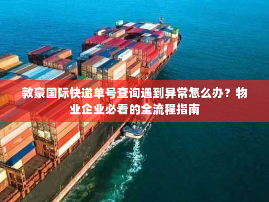 敦豪国际快递单号查询遇到异常怎么办？物业企业必看的全流程指南