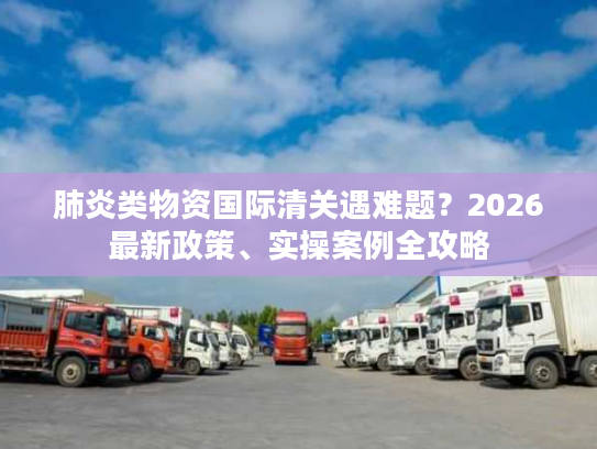 肺炎类物资国际清关遇难题？2026最新政策、实操案例全攻略