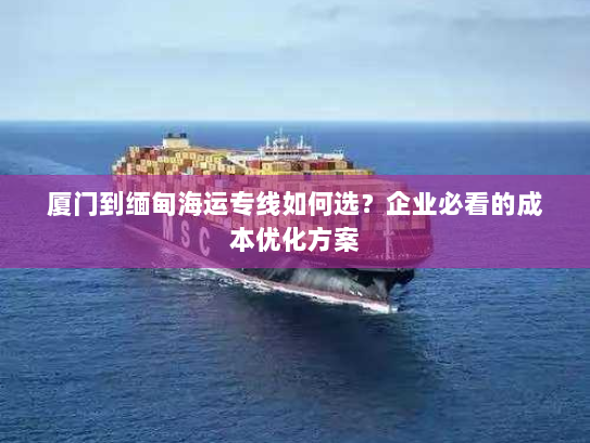 厦门到缅甸海运专线如何选？企业必看的成本优化方案