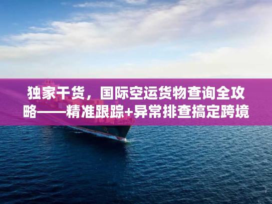 独家干货，国际空运货物查询全攻略——精准跟踪+异常排查搞定跨境物流痛点