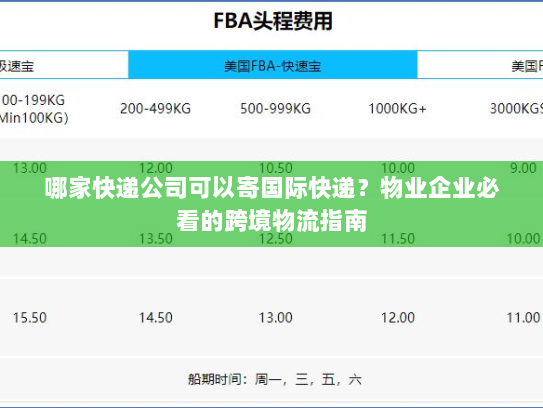 哪家快递公司可以寄国际快递？物业企业必看的跨境物流指南