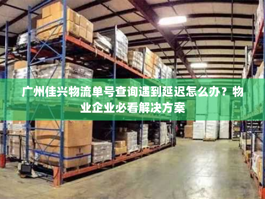 广州佳兴物流单号查询遇到延迟怎么办?物业企业必看解决方案 广州佳兴物流单号查询遇到延迟怎么办?物业企业必看解决方案