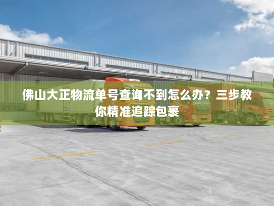 佛山大正物流单号查询不到怎么办?三步教你精准追踪包裹 佛山大正物流单号查询不到怎么办?三步教你精准追踪包裹