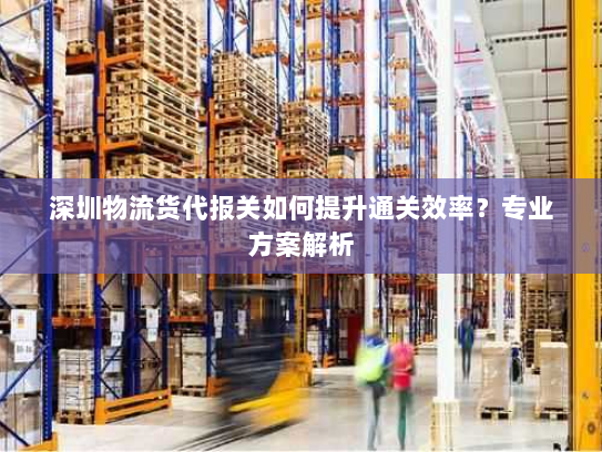 深圳物流货代报关如何提升通关效率?专业方案解析 深圳物流货代报关如何提升通关效率?专业方案解析