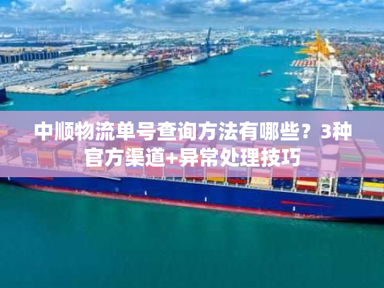 中顺物流单号查询方法有哪些？3种官方渠道+异常处理技巧