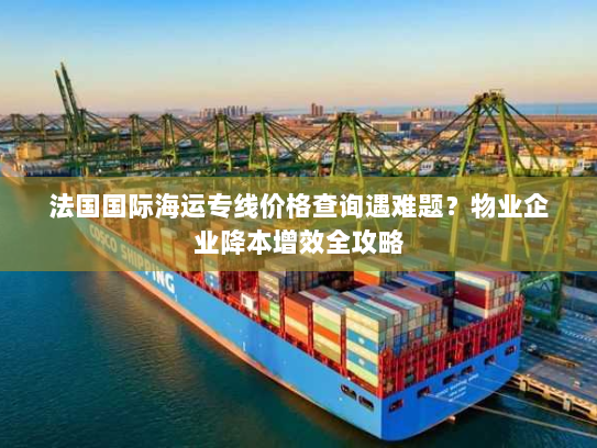 法国国际海运专线价格查询遇难题?物业企业降本增效全攻略 法国国际海运专线价格查询遇难题?物业企业降本增效全攻略