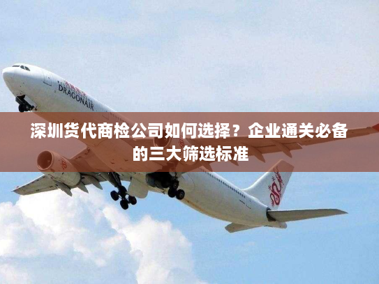 深圳货代商检公司如何选择？企业通关必备的三大筛选标准