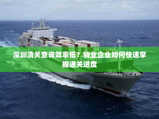 深圳清关查询效率低?物业企业如何快速掌握通关进度 深圳清关查询效率低?物业企业如何快速掌握通关进度