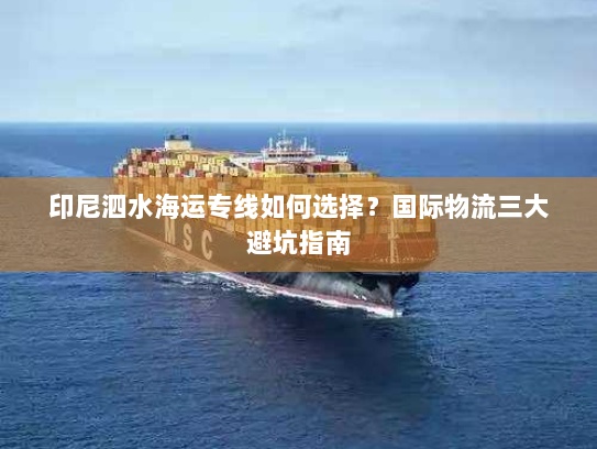 印尼泗水海运专线如何选择?国际物流三大避坑指南 印尼泗水海运专线如何选择?国际物流三大避坑指南