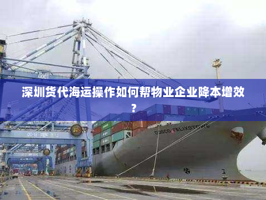 深圳货代海运操作如何帮物业企业降本增效？