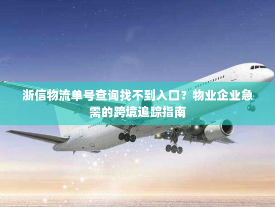 浙信物流单号查询找不到入口？物业企业急需的跨境追踪指南