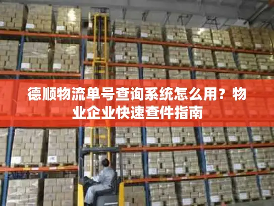 德顺物流单号查询系统怎么用？物业企业快速查件指南