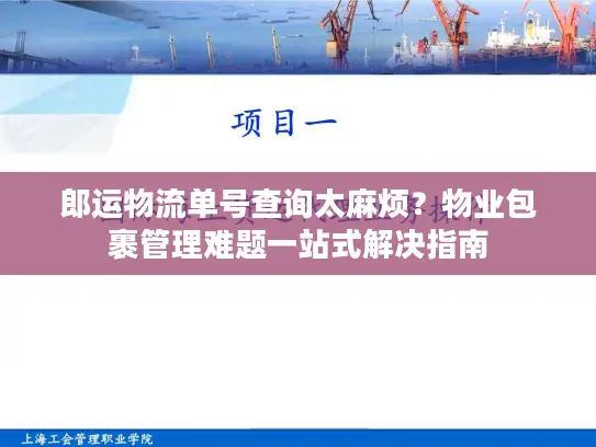 郎运物流单号查询太麻烦？物业包裹管理难题一站式解决指南