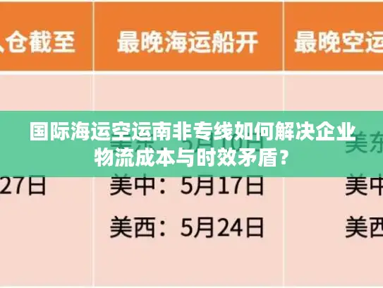 国际海运空运南非专线如何解决企业物流成本与时效矛盾？