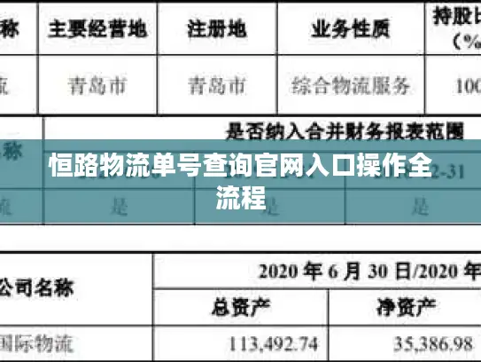 恒路物流单号查询官网入口操作全流程