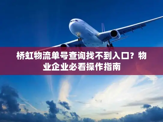 桥虹物流单号查询找不到入口？物业企业必看操作指南