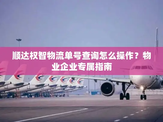 顺达权智物流单号查询怎么操作？物业企业专属指南