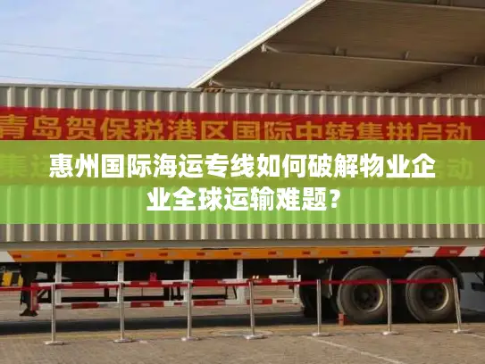惠州国际海运专线如何破解物业企业全球运输难题？
