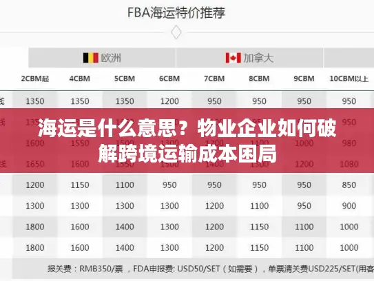 海运是什么意思？物业企业如何破解跨境运输成本困局