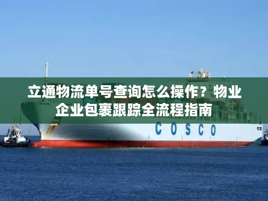 立通物流单号查询怎么操作？物业企业包裹跟踪全流程指南