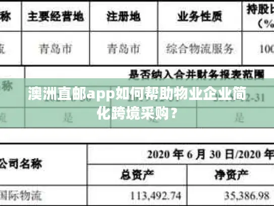 澳洲直邮app如何帮助物业企业简化跨境采购？