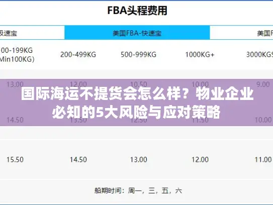 国际海运不提货会怎么样？物业企业必知的5大风险与应对策略