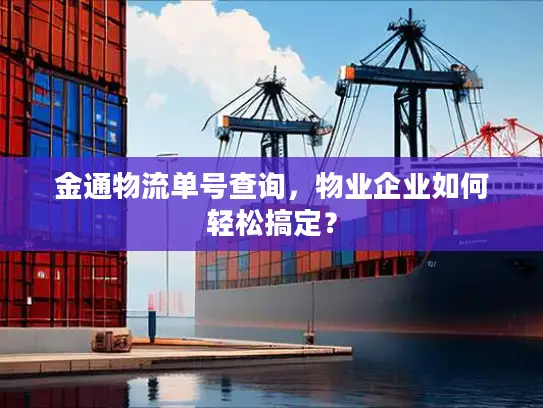 金通物流单号查询，物业企业如何轻松搞定？