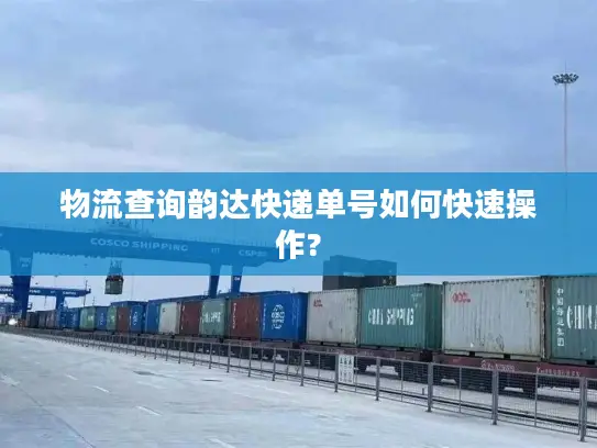 物流查询韵达快递单号如何快速操作?
