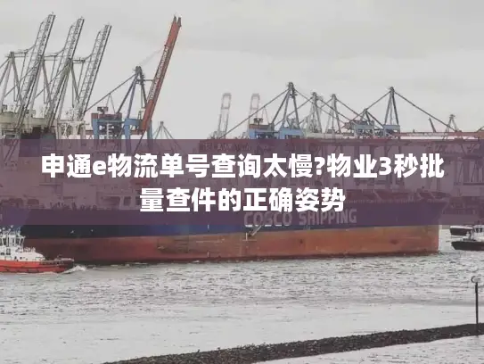 申通e物流单号查询太慢?物业3秒批量查件的正确姿势