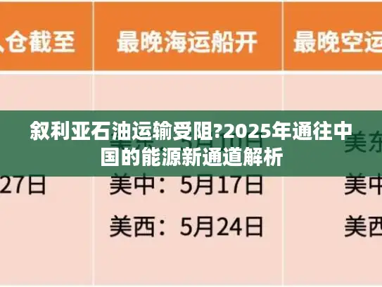 叙利亚石油运输受阻?2025年通往中国的能源新通道解析