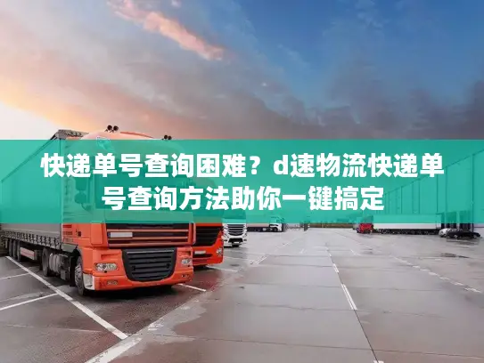 快递单号查询困难？d速物流快递单号查询方法助你一键搞定