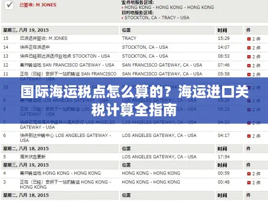 国际海运税点怎么算的？海运进口关税计算全指南