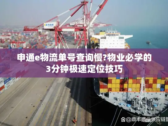申通e物流单号查询慢?物业必学的3分钟极速定位技巧