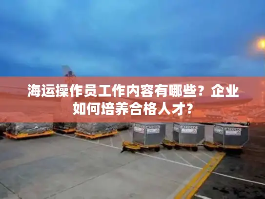海运操作员工作内容有哪些？企业如何培养合格人才？