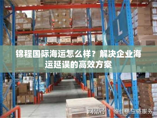 锦程国际海运怎么样？解决企业海运延误的高效方案