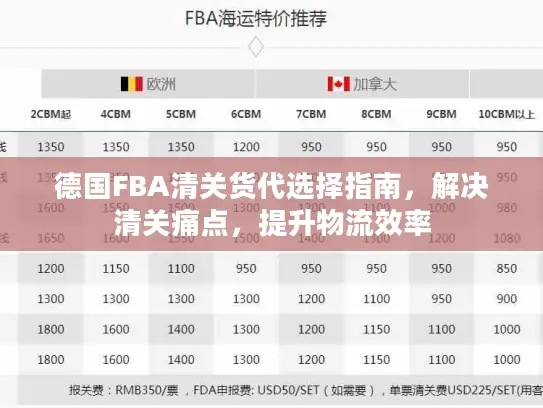 德国FBA清关货代选择指南，解决清关痛点，提升物流效率