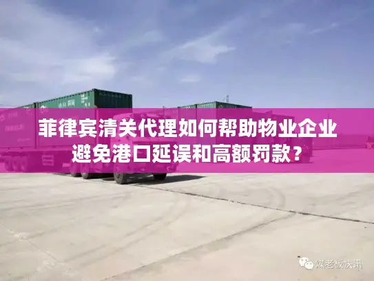 菲律宾清关代理如何帮助物业企业避免港口延误和高额罚款？